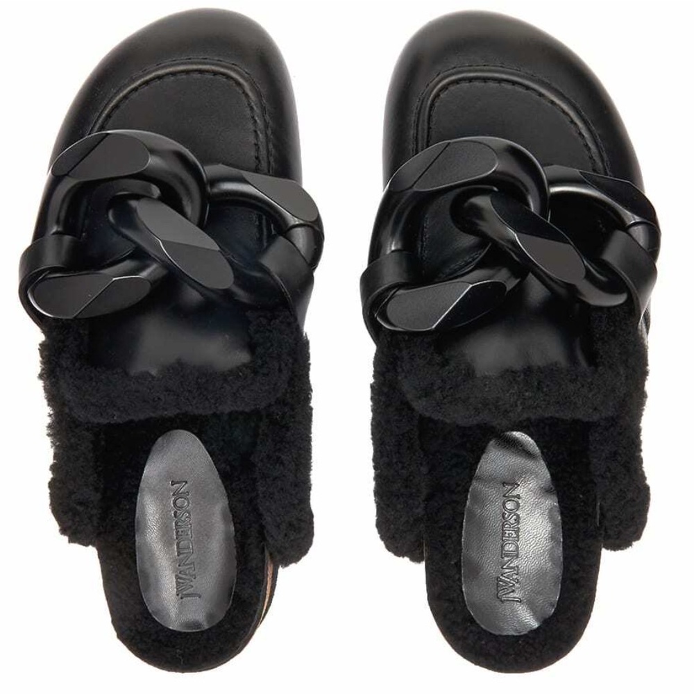 JW ANDERSON Black Shearling Chain Loafer EU 40/US 10 worn once